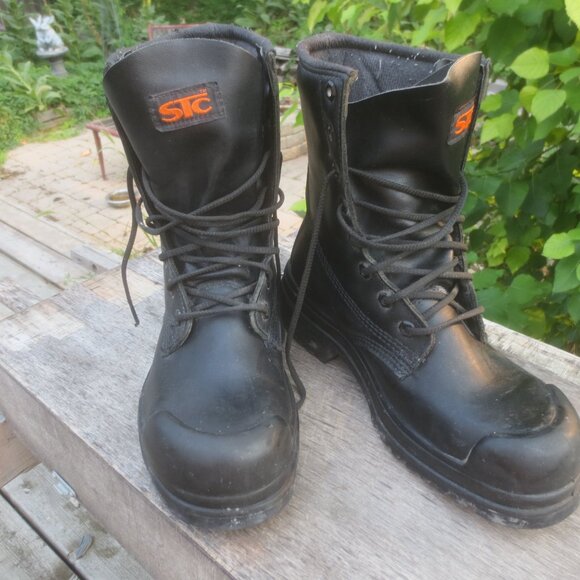 STC CSA Black Steel Toed Safety Toe Leather Work Boots - Size 7 3E Men's. - Picture 2 of 16